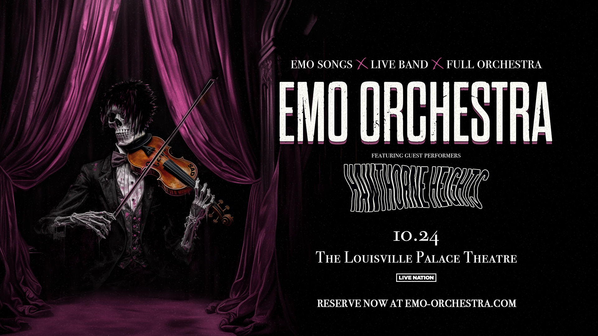 <h1 class="tribe-events-single-event-title">Emo Orchestra Featuring Hawthorne Heights @ Louisville Palace</h1>